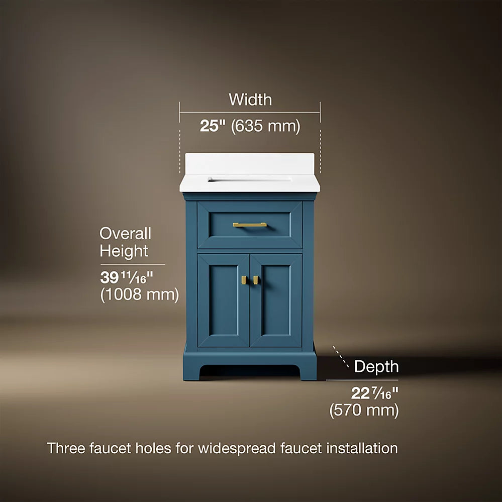 Charlemont ™ 24" bathroom vanity cabinet with sink and quartz top K-29259-BD1-TDB
