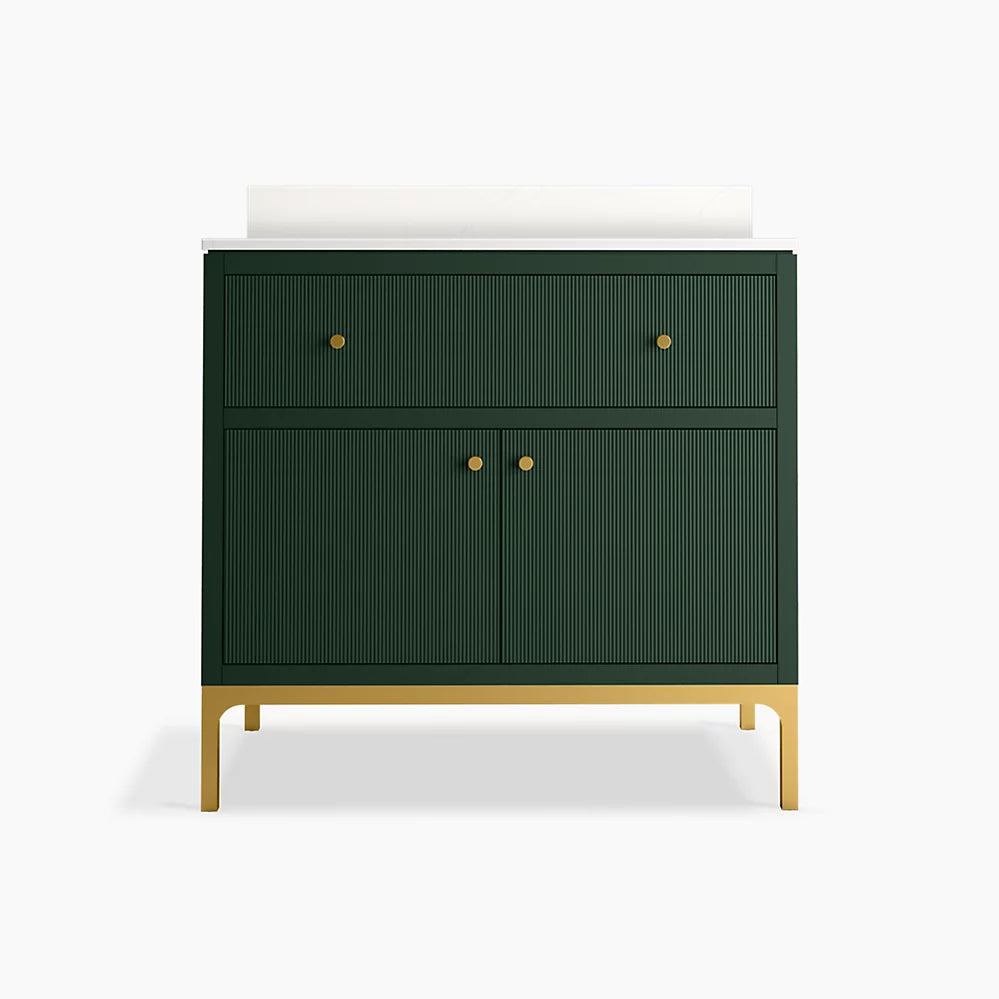 Calpa™ 36" bathroom vanity cabinet with sink and quartz top K-32760-EMG
