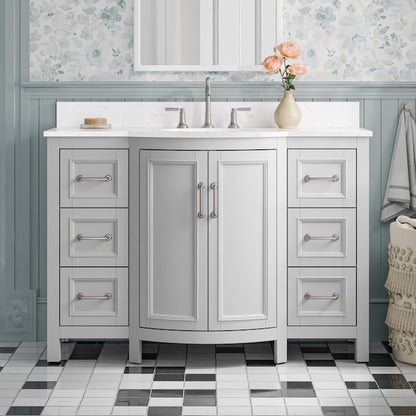 allen + roth St. Ives 48-in Muse Gray Undermount Single Sink Bathroom Vanity with Carrara Engineered Marble Top
