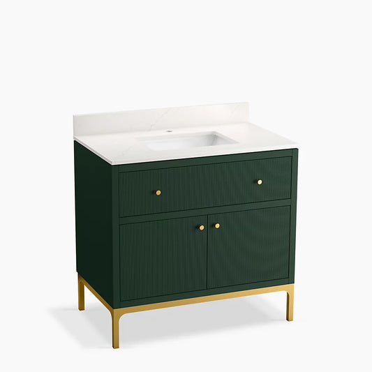 Calpa™ 36" bathroom vanity cabinet with sink and quartz top  K-32760-EMG
